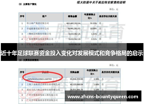 近十年足球联赛资金投入变化对发展模式和竞争格局的启示